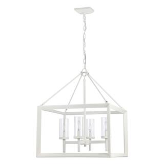 Smyth 4-Light Chandelier in Natural White with Clear Glass - 4 Light Chandelier