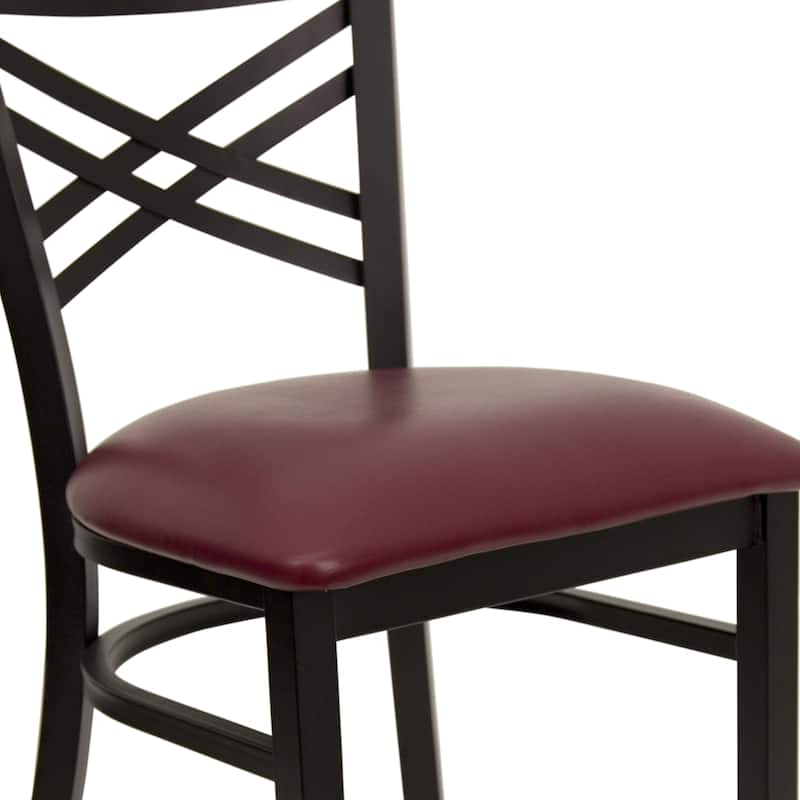 X'' Back Metal Restaurant Chair - 16.5"W x 17"D x 32.25"H - 16.5"W x 17"D x 32.25"H