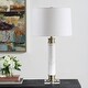 preview thumbnail 3 of 5, Uttermost Plinth White Marble Table Lamp - 27.75" H X 15" W X 15" D