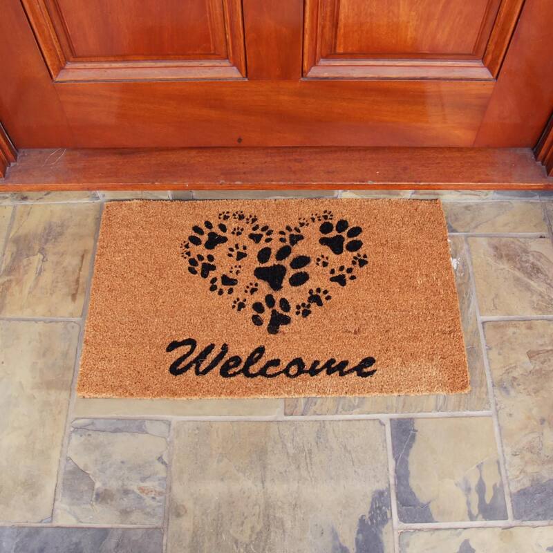 Rubber-Cal Welcome "Adorable Cat" Doormat Kit - 18" x 30" - 2 Door Mats
