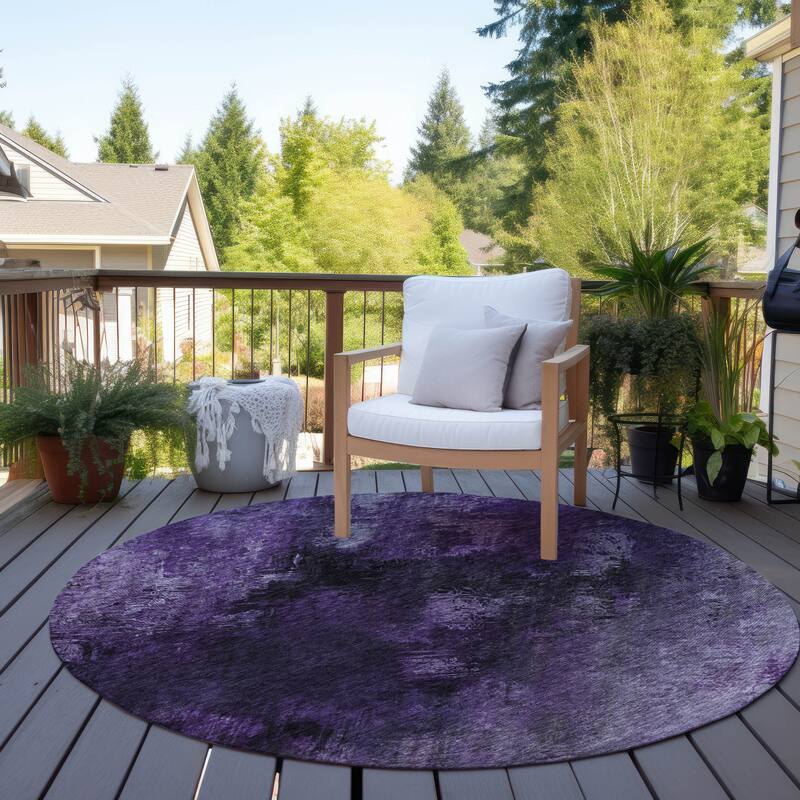 Machine Washable Indoor/ Outdoor Chantille Abstract Watercolor Rug