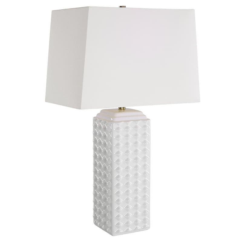 Square Body Ceramic Table Lamp - 15"W x 25"H x 9"D