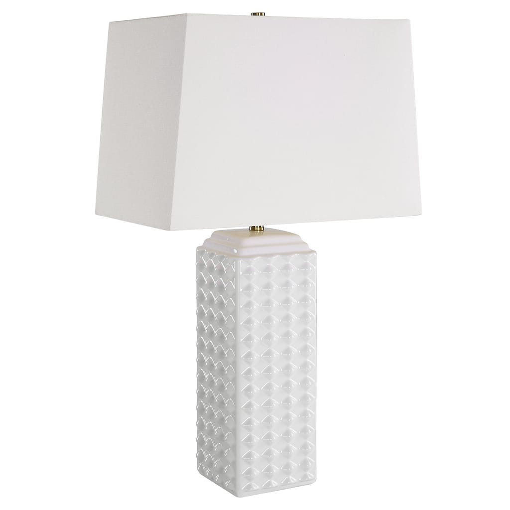 Square Body Ceramic Table Lamp - 15"W x 25"H x 9"D
