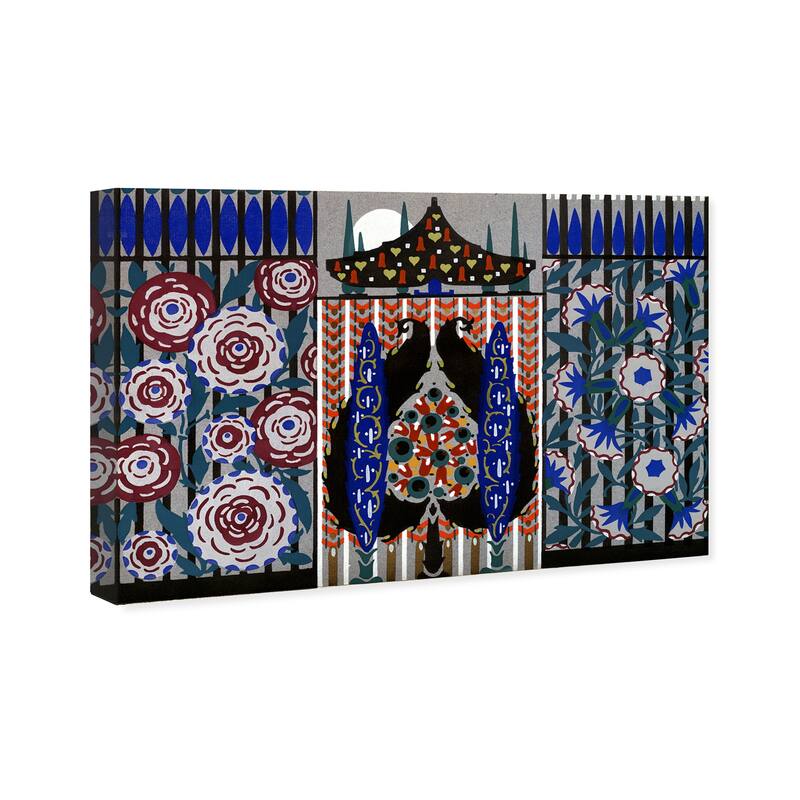 Wynwood Studio Canvas Abstract PORTAE ROSA Blue and Dark Blue Traditional Wall Art Canvas Print