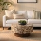 preview thumbnail 5 of 6, Mila Coconut Shell Round Pedestal Coffee Table by East at Main