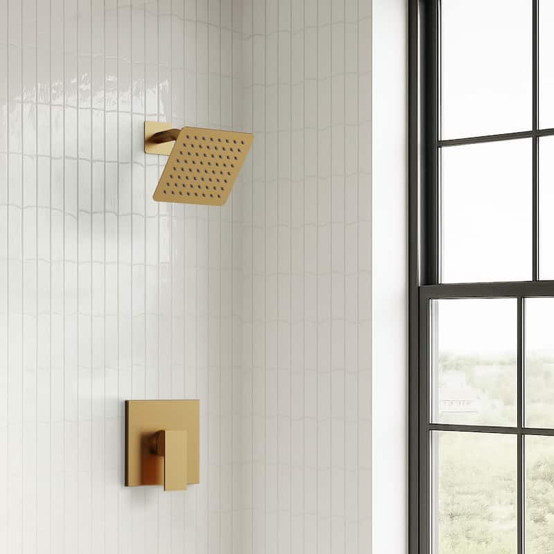 Stainless Steel Rainfall Shower Head, Single-Function Shower Faucet with Pressure-Balanced Valve