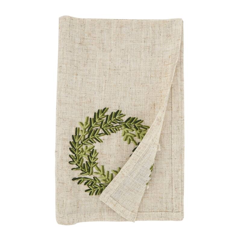 Holiday Wreath Embroidered Napkin (Set of 4)