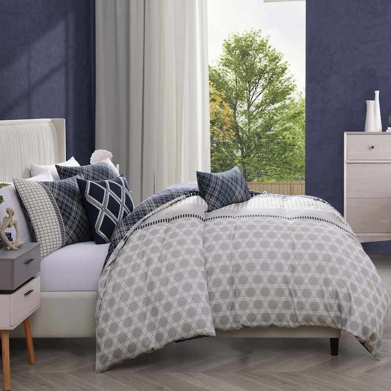 Bebejan Vertigeo 100% Cotton Sateen 5 Piece Reversible Comforter Set