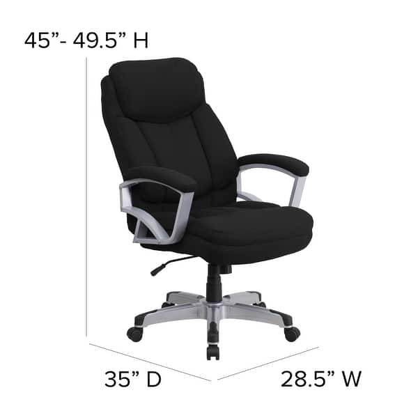 Shop Big Tall 500 Lb Rated Black Fabric Executive Swivel Ergonomic Office Chair Overstock 10125228