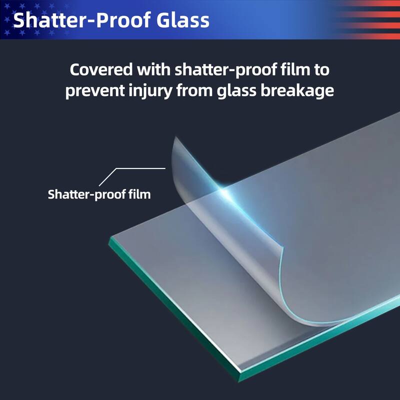 Sliding Frameless Shower Door with 3/8 Inch (10mm) Thick Tampered Glass - 60" * 76" - Chrome