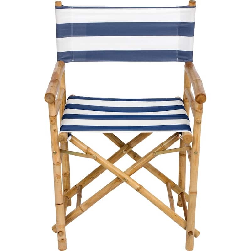 Patio Indoor Outdoor Folding Bamboo Director Chair Set of 2
