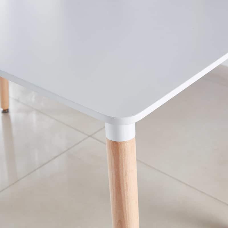 Modern Table with Metal Legs, Simple Design, Easy Assembly, Smooth and Cleanable Surface,for Office or Living Room
