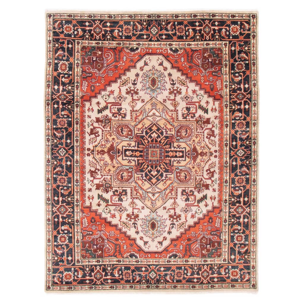 ECARPETGALLERY Hand-knotted Serapi Heritage Ivory Wool Rug - 8'0 x 10'5