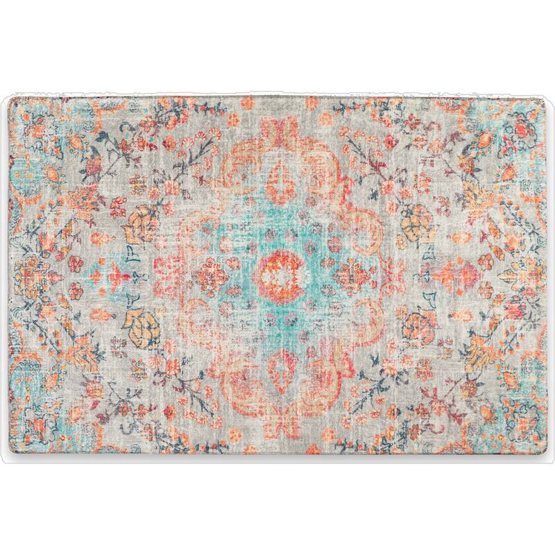 HomeRoots Medallion Traditional Rectangle Area Rug