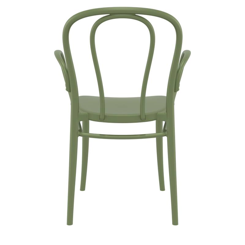 33.5" Olive Green Stackable Patio XL Dining Armchair