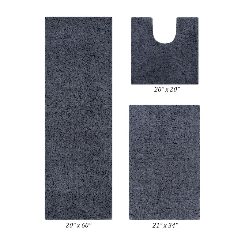 Better Trends Bath Rug Set 100% Micro Polyester Tufted Anti-Skid Latex Backing Bathroom Rugs for Shower, Sink Mats Micro Plush
