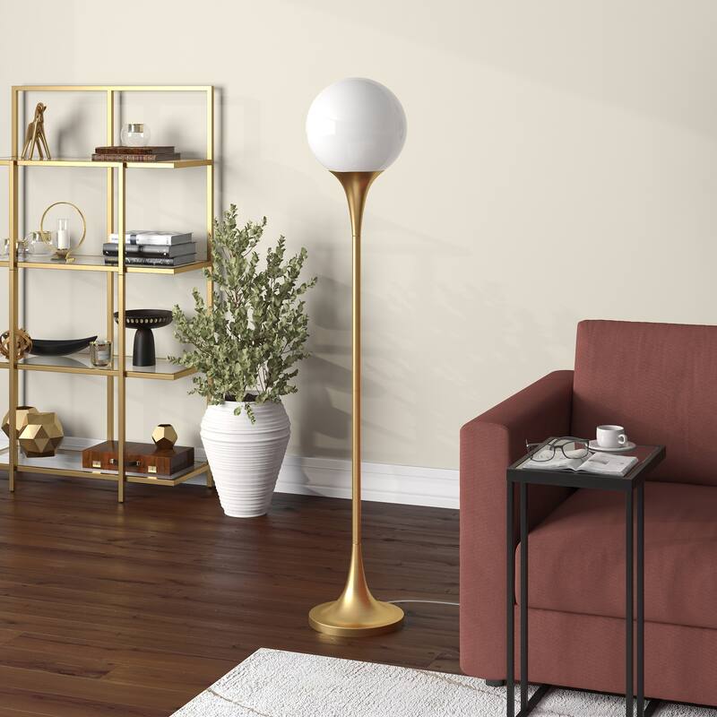 Mahdi Torchiere Floor Lamp with Glass Shade - 70" Tall
