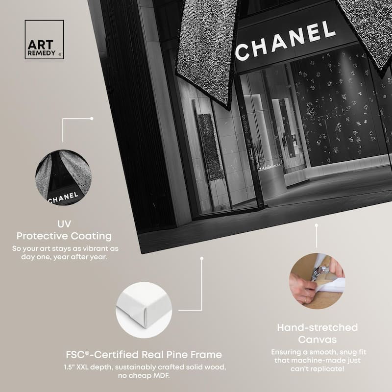 Big Bow Noir Store Canvas by Art Remedy, Gallery Wrapped