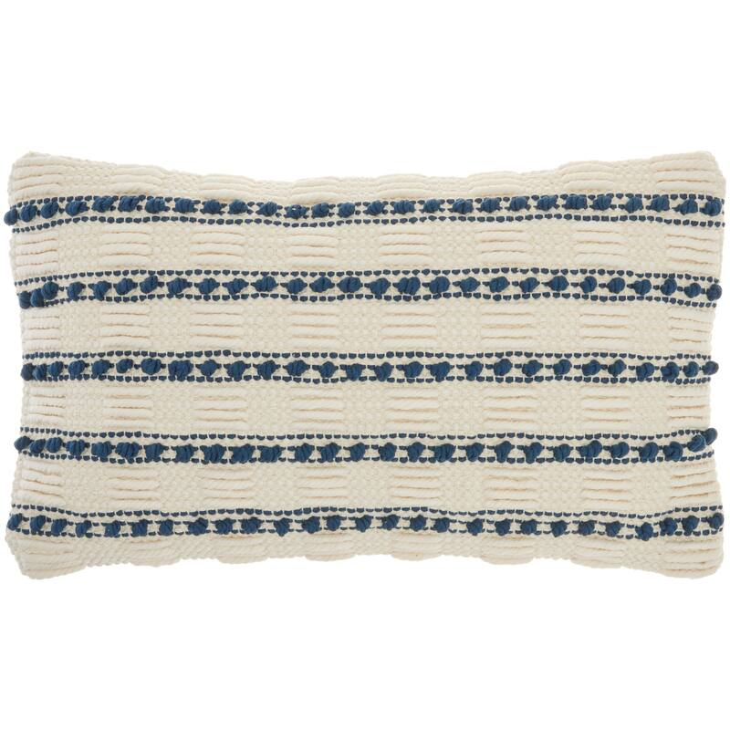 Mina Victory Life Styles Woven Lines And Dots Textured Throw Pillow