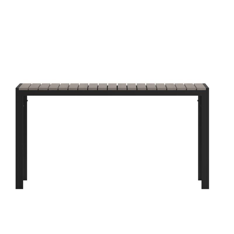 Commercial 55 x 31 Faux Teak Outdoor Patio Table