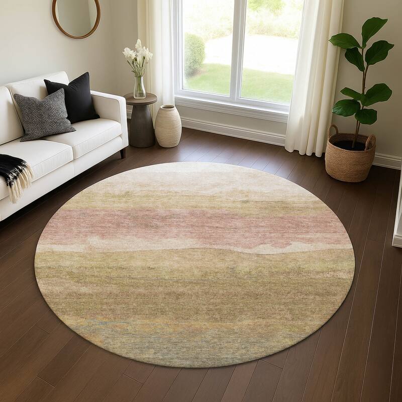 Premium Washable Super Soft Modern Ombre Mayfield Rug - Tan - 8' x 8'