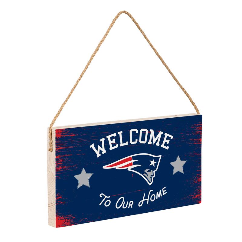 New England Patriots Wooden Door Decor Wall Sign - Multi-Color