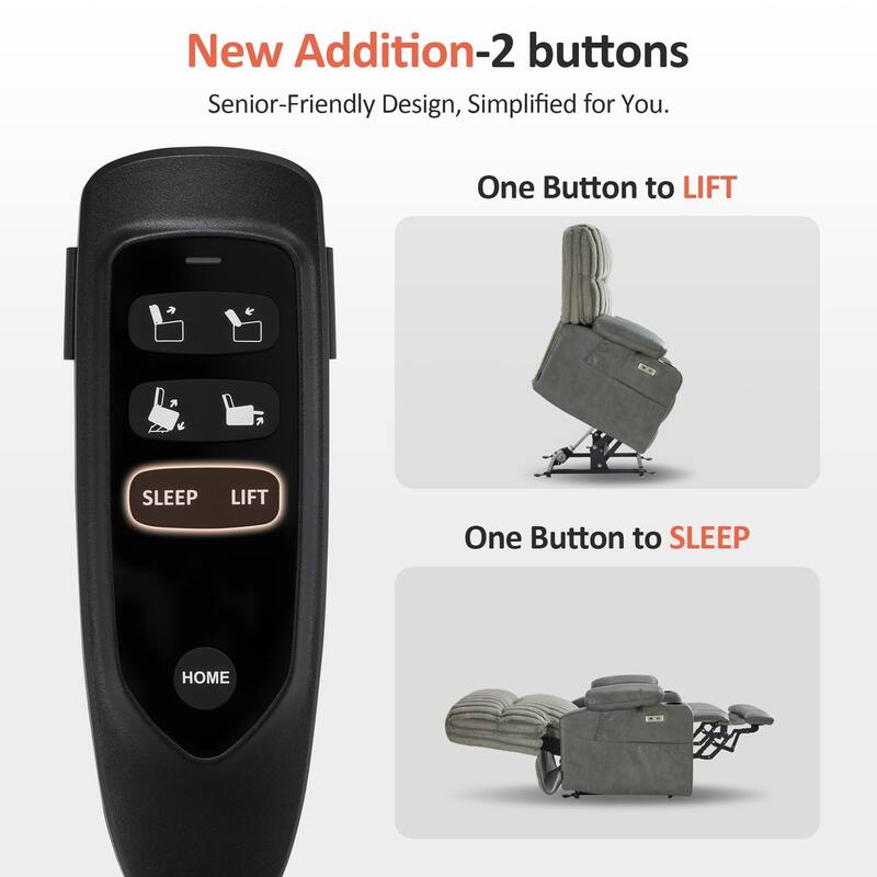 MCombo 180° Lay Flat Power Lift Recliner Chair for Elderly, Dual Motor Lift Chair with Full-Body Heating for Sleeping