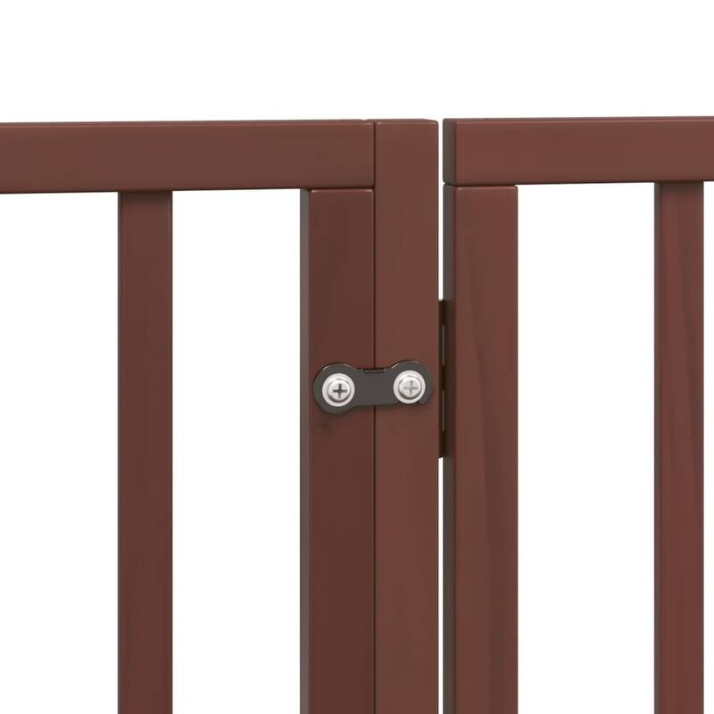 vidaXL Dog Gate Set of 2 Brown Solid Poplar wood 63 in long Foldable