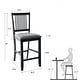 preview thumbnail 3 of 20, Farmhouse 24.8" Counter Height Chairs Slat Back Padded Wood Bar Stools - 21L×18W×35H