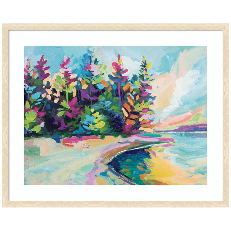 Kate and Laurel Framed Art Saturday In Door County by Rachel Christopoulous - 42x34 - Natural