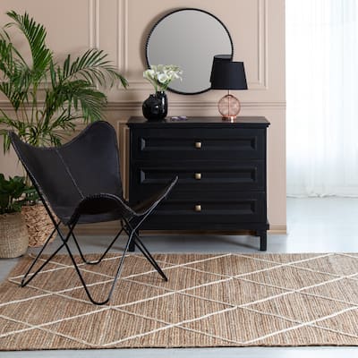Jani Domme Natural & Ivory Diamond Braided Area Rug - Elegant and Durable Floor Covering