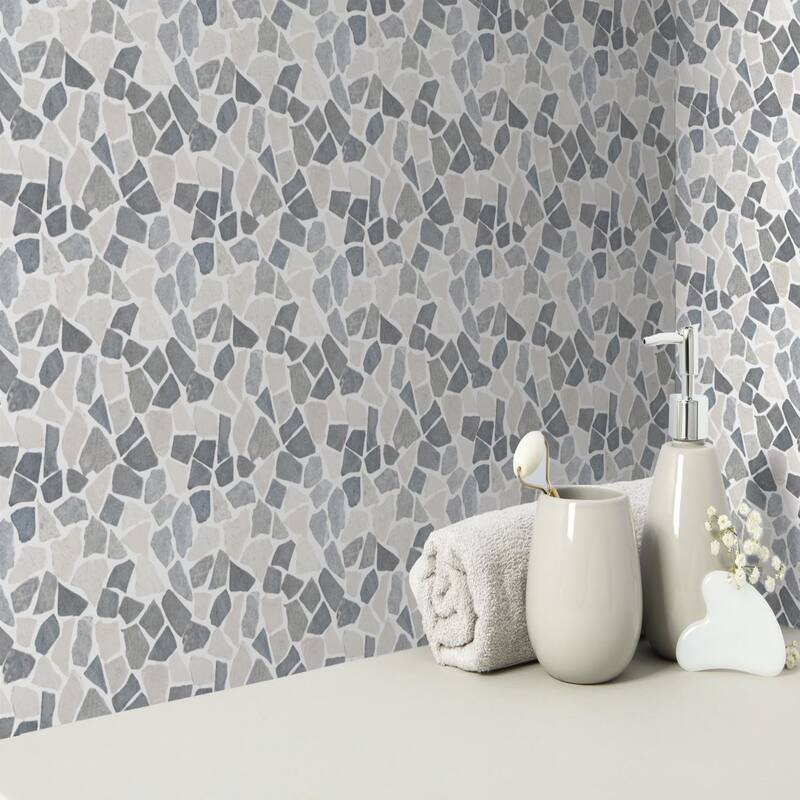 Awan Random Marble Mosaic, Back Splash Tiles for Kitchen Walls, Shower and Bathroom Floors 11.4" X 11.4" (4.5 Sqft per case)