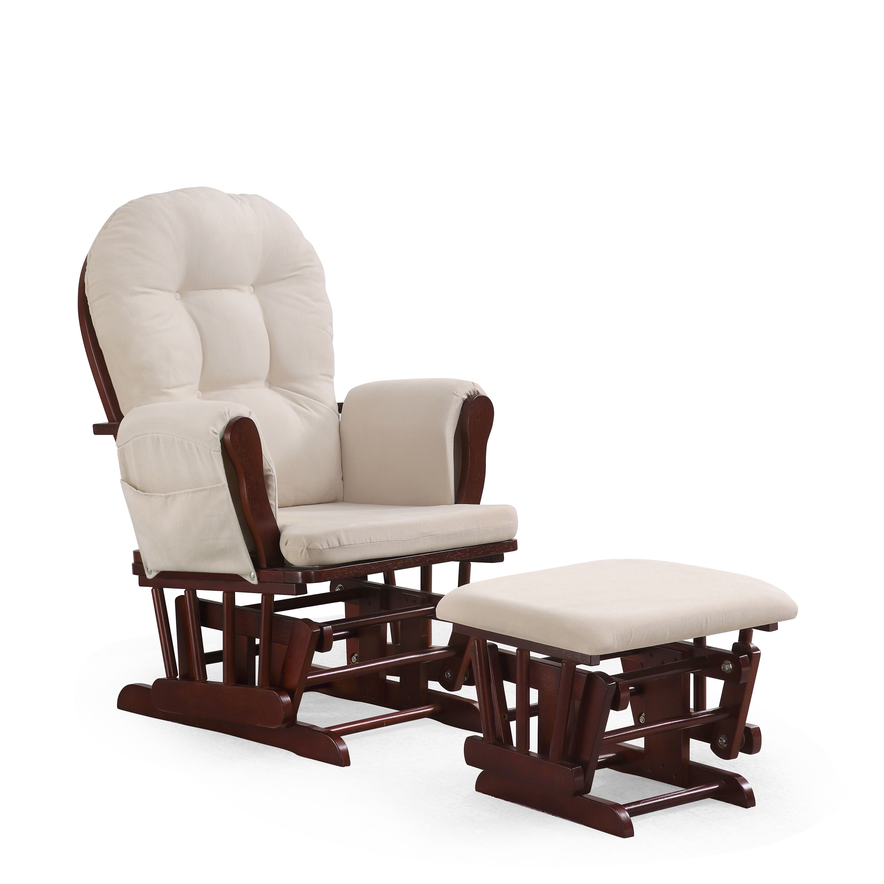 Rejoice Glider Rocking Chair with Ottoman ESPRESSO BEIGE