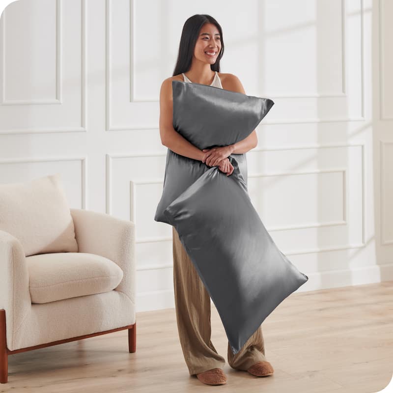 Bare Home Poly Satin Pillowcase Set for Hair and Skin (Set of 2)