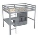 preview thumbnail 13 of 24, Multifunctional Full Loft Wood Kids Bed with Desk,Built-in Ladder,Desk,Storage Shelves and Drawers,Guardrails