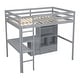 preview thumbnail 13 of 11, Wood High Full Size Loft Bed with Desk,Storage Shelves and Drawers for Home