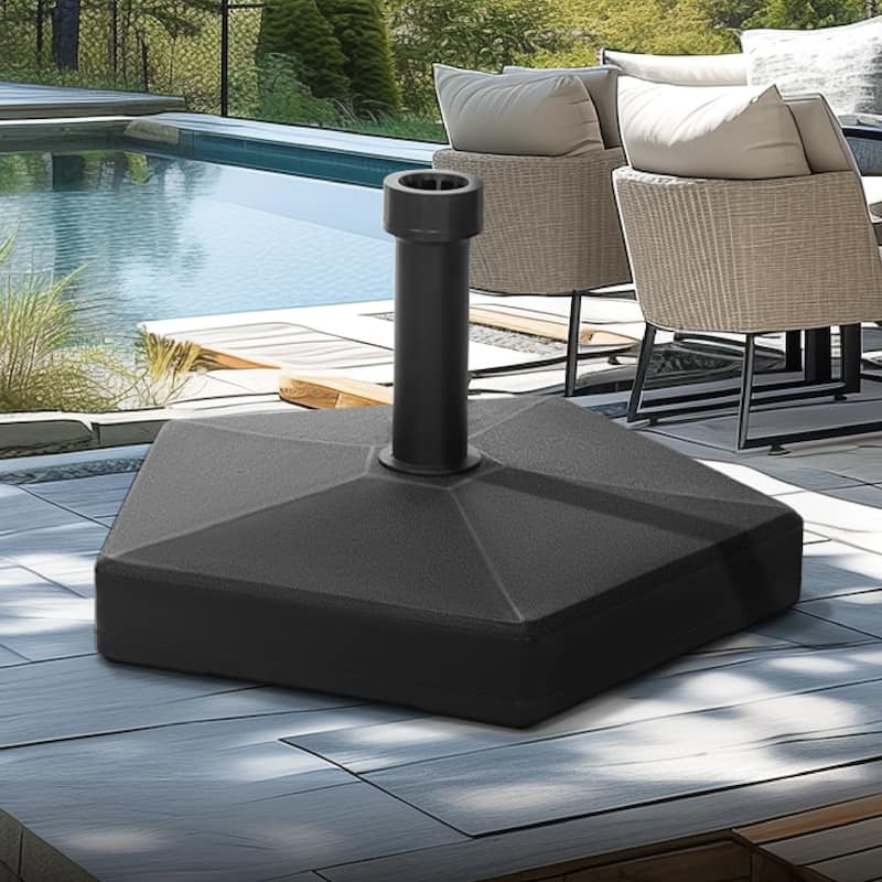 MAISON ARTS 240 lbs Water & Sand Fillable Patio Umbrella Base With Wheels for Most Market Umbrellas