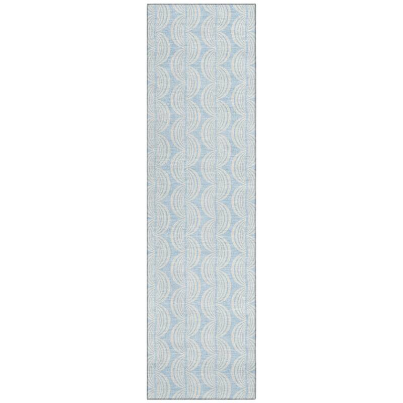 Machine Washable Indoor/ Outdoor Wavy Modern Chantille Rug