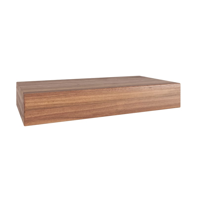 Sermata Floating Hollow Teak Wall Shelf