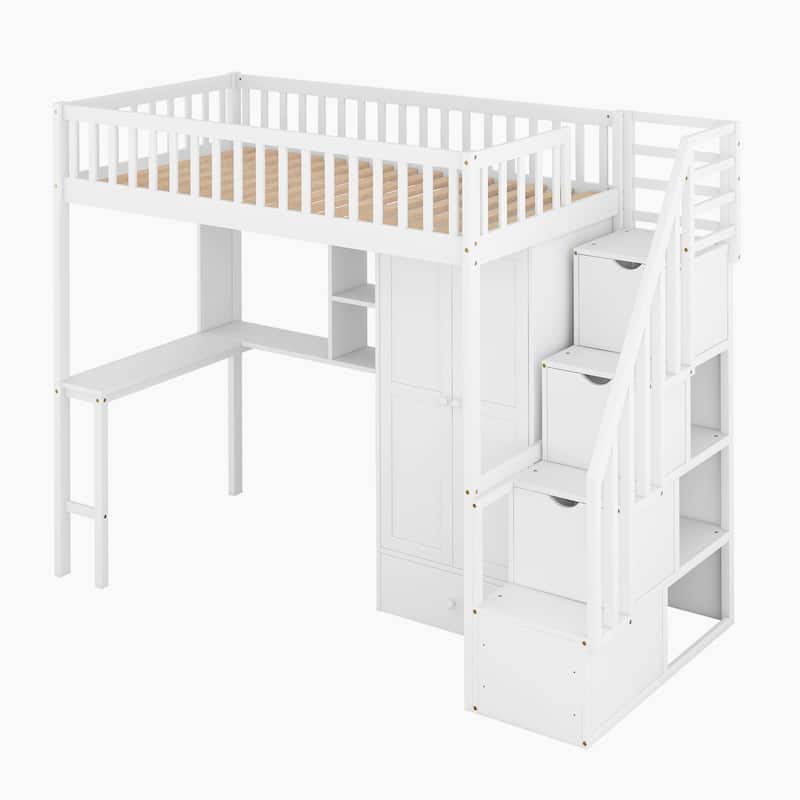 Loft Bed with Bookshelf
