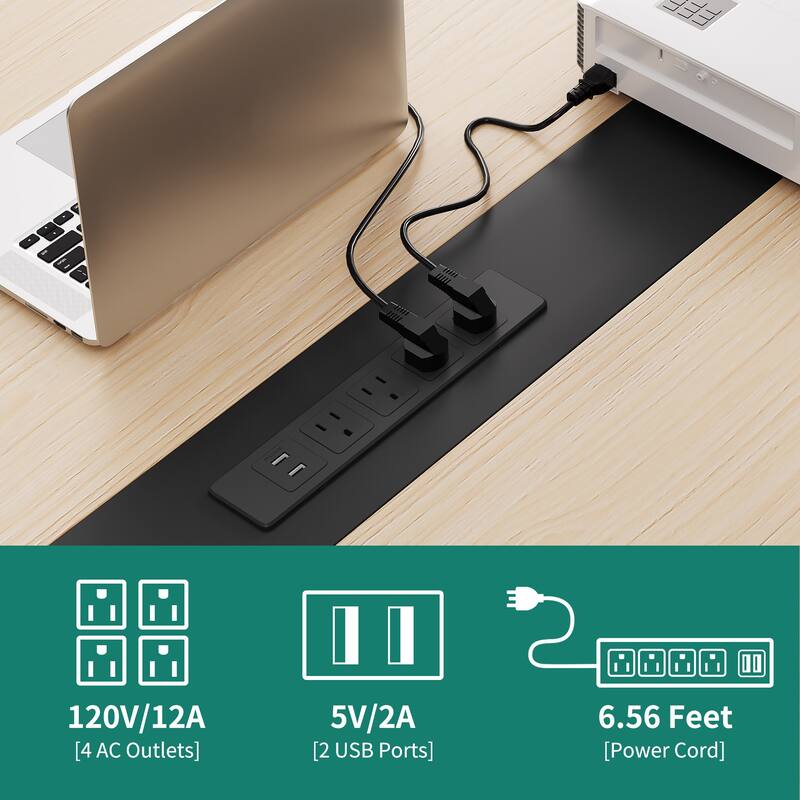 Moasis 6FT/8FT Conference Table Boat Shaped Meeting Table with Rectangle Grommet