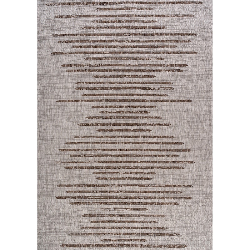 JONATHAN Y Colonia Berber Stripe Geometric Indoor/Outdoor Area Rug - 5 X 8 - Beige/Brown