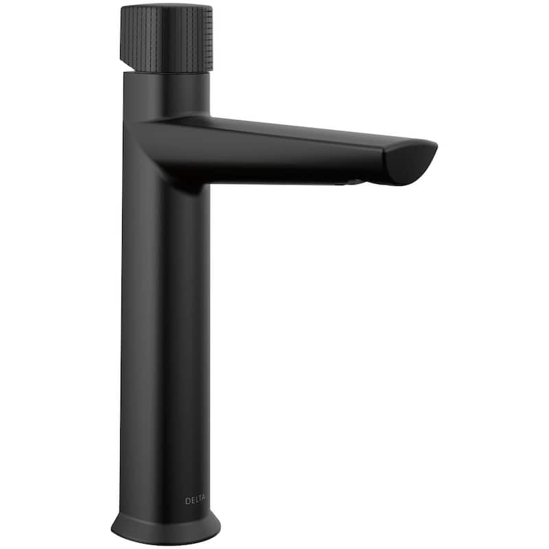 Delta Galeon 1.2 GPM Knurled Knob Single Hole Bathroom Faucet Less - Matte Black