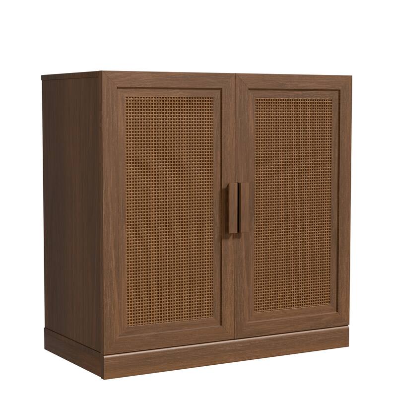Modular Sideboard Cabinet with Storage Farmhouse Buffet Cabinet with Rattan Panels for Living Room Kitchen Dining Room Entryway