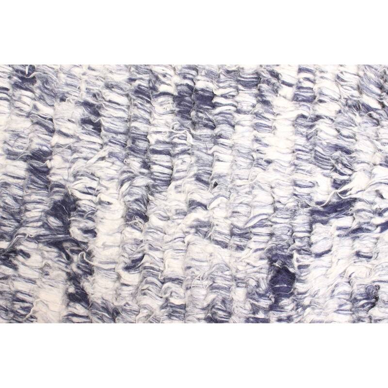 ECARPETGALLERY Hand-knotted Tangier Dark Navy Wool Rug - 5'1 x 8'3