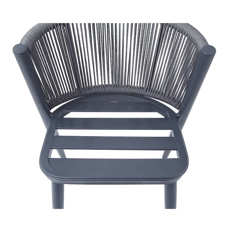 Small Space Mid-Century Modern 3-Piece Aluminum Outdoor Bistro Set by Furniture of America
