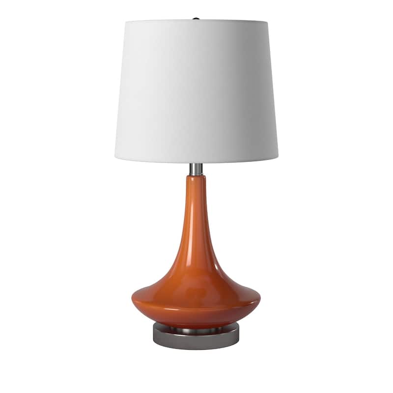StyleCraft Orange Table Lamp - White Hardback Fabric Shade