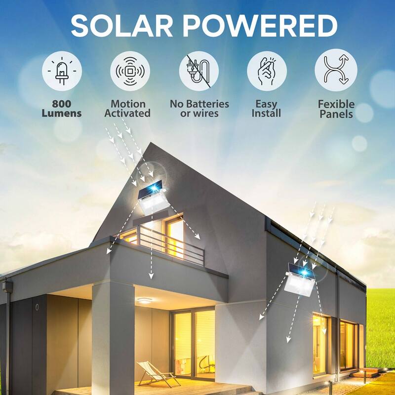 Bell + Howell Bionic Spotlight Flex Pro 800 Lumens Solar Powered Motion Sensor Outdoor Security Light - 7"H x 5"W