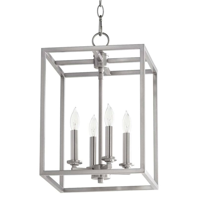 Quorum International 4 Light 11" Wide Taper Candle Chandelier - Satin Nickel