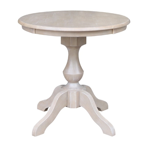 Solid Wood 30" x 30" Round Pedestal Table. Opens flyout.